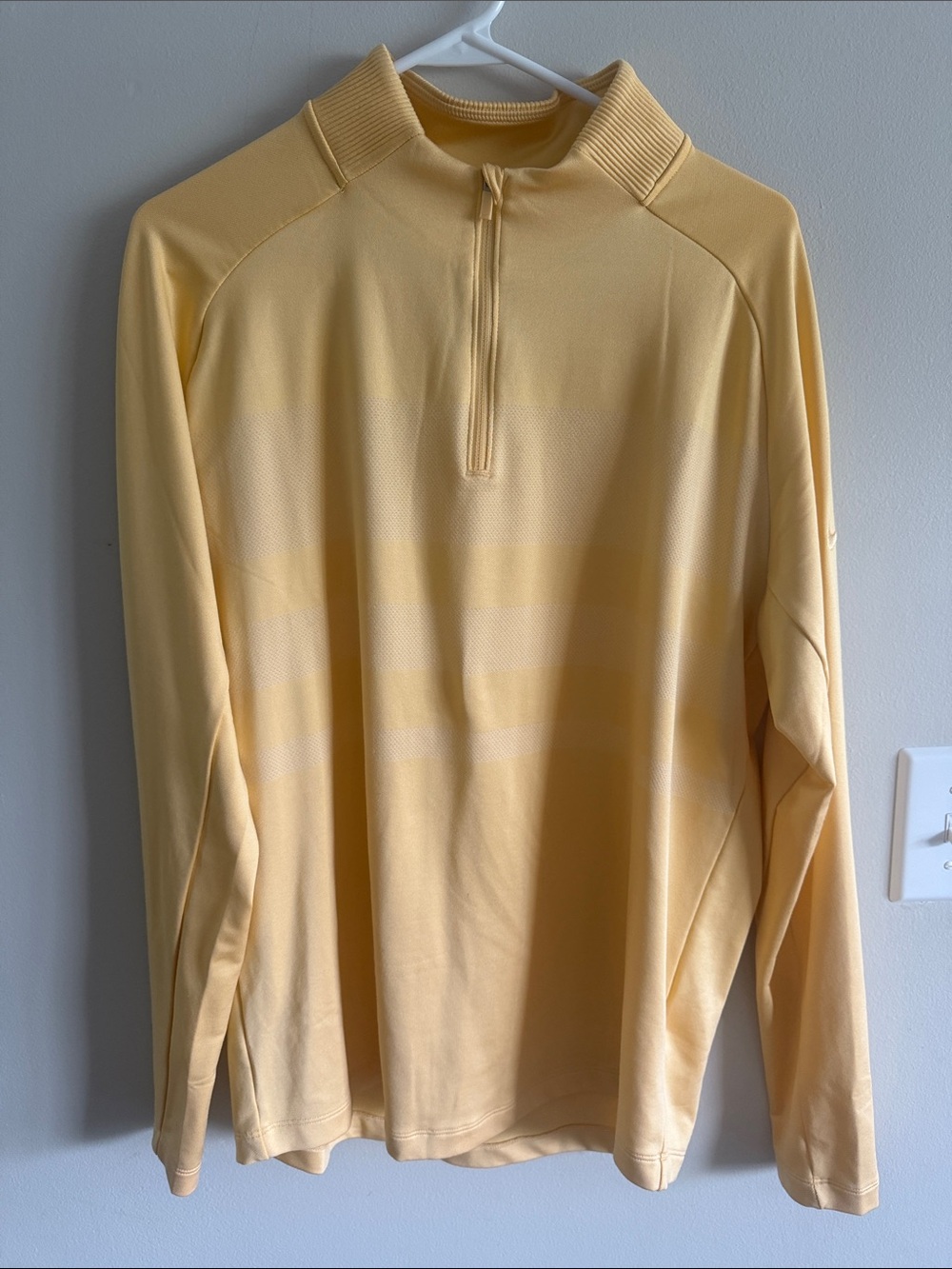 Nike Pale Yellow Quarter-Zip Performance Top